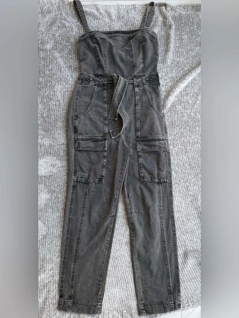 Free People Women’s Go West Utility Jumpsuit Washed Black Size S